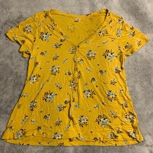 Old Navy Yellow Floral Top - Size Small